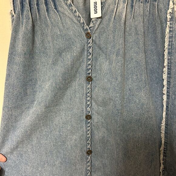 NWT Day + Moon Denim Fray Dress size Small - Picture 5 of 7